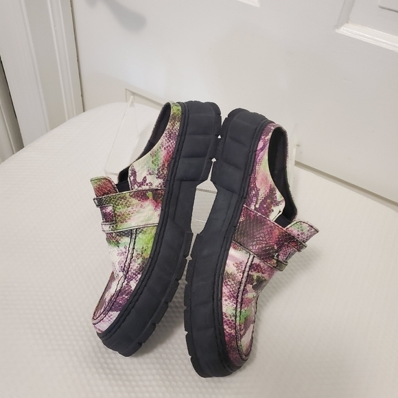 Virón Women's Purple/Green Leather Mule Loafer Shoes Size 38 EU/8 US - Picture 3 of 13